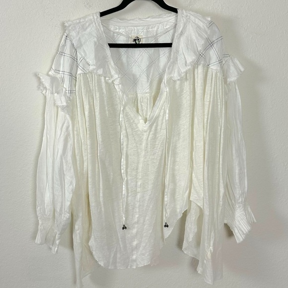 Free People Edwardian Romantic Ethereal Ally  Tunic in Optic White Medium NEW - Picture 10 of 15